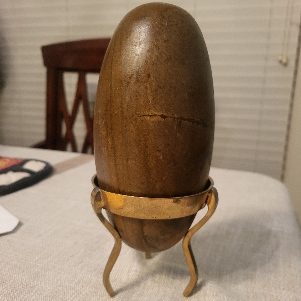 Antique Vintage Narmada Shiva Rock made in India with brass stand